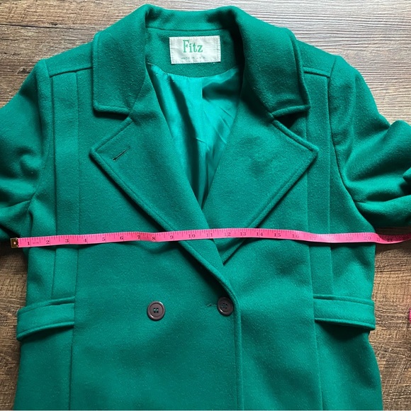FITZ vintage wool womens peacoat kelly green union rare classy preppy 60s sz 8 - Picture 14 of 16